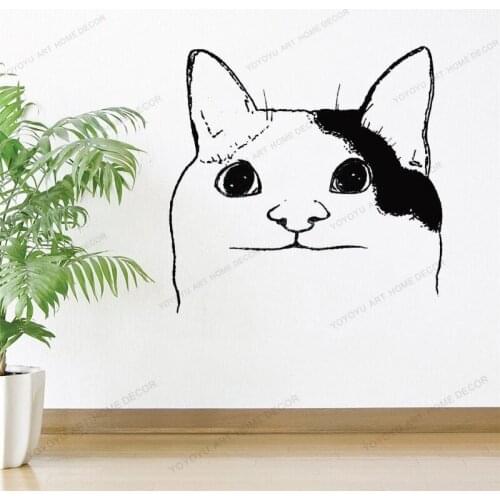 Cat Sign Animal Vinyl Wall Sticker Creative Design Pets Decals Wallpaper Wall Decals Scissors Decor For Pet Shop CX46