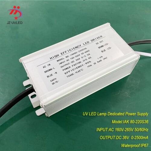 0-2.5A DIM 80W IP67 waterproof Constant current source for UV LED module gel curing lamp INPUT AC 160V-265V OUTPUT DC 36V 2500mA