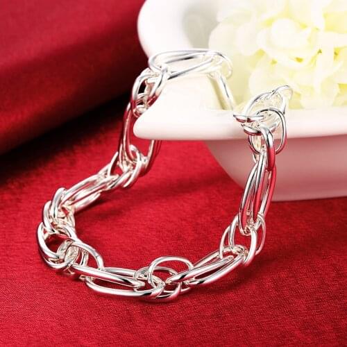 High quality creative geometry chain Hot new 925 sterling silver Bracelet for women fashion Wedding party Christmas gift Jewelry