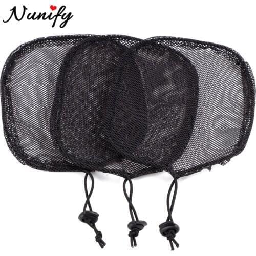 Nunify Top Qulity Guleless Hairnet With Adjustable Strap Hairnet Ponytail Black Color Wig Cap For Making Hair Bun Hair