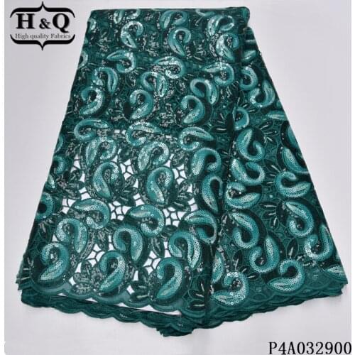 H&Q 2021 high quality embroidery african organza lace french sequins fabric with stones nigerian net laces mesh fabrics 5 yards