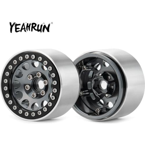 YEAHRUN Metal 1.9inch Beadlock Wheel Rims Hubs 35mm Thickness for Axial SCX10 Traxxas TRX-4 1/10 RC Crawler Car Accessories