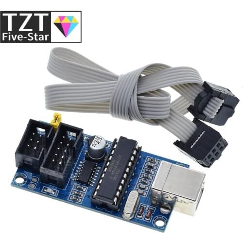 TZT 1Set USBTiny USBtinyISP AVR ISP Programmer Bootloader For Arduino Meag2560 UNO R3 With 10pin Programming Cable