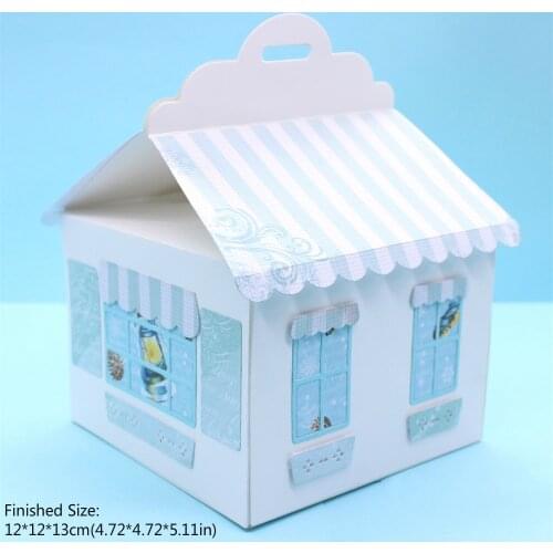 ZFPARTY Cute House Treat Box Metal Cutting Dies Stencils for DIY Scrapbooking Decorative Embossing DIY Paper Card