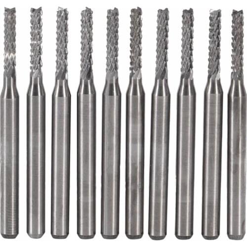 10Pcs 3.175mm 1/8inch Shank Corn Mill Cutter CNC Engraving Bit Woodworking Tool Mini High Efficiency Smooth Surface Hardware