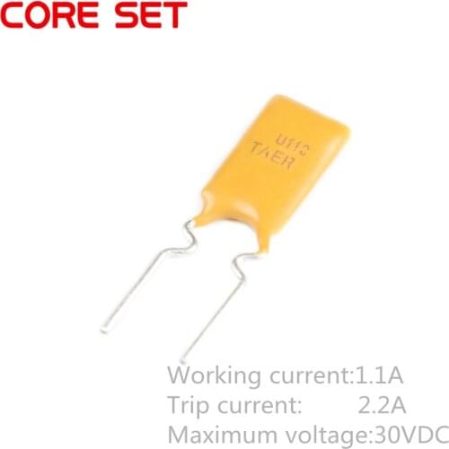 10PCS 30V 1.1A 1100MA PPTC Resettable Fuse RUEF110 UF110 Pitch 5mm
