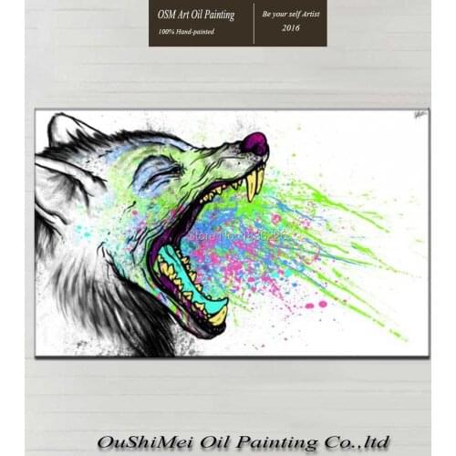 100% Hand Painted Wild Animal Tiger face Oil Painting on Canvas Mural Art for Living Room Bedroom Wall Decoration