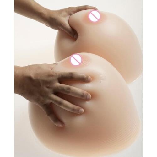 12kg/Pair Huge Cup White Round Silicone Breast Simulation Silicone Breast Forms Realistic Women Large Boobs for Crossdress