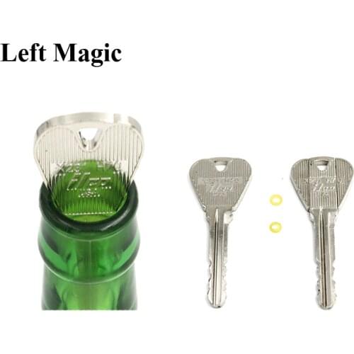 2Pcs Magic Tricks Toy Folding Key Thru Bottle Or Ring Penetration Magic Trick Props Magic Joke Toy Easy To Play