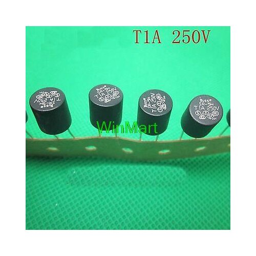 20 pieces 250V 1A Cylindrical 7.5x7.5mm Radial Leads Slow Blow Micro fuses