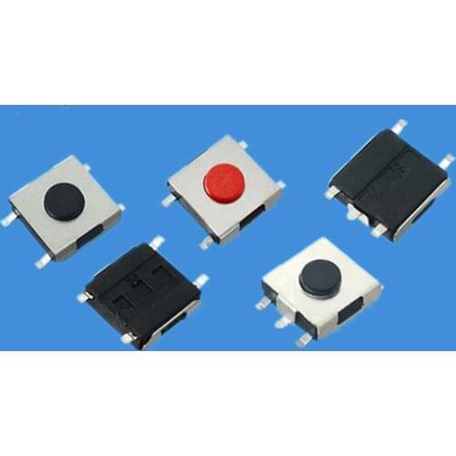 200/1000PCS 6x6x3.1mm 4Pins 5Pins Tactile Switches Push Button SMD Tact Switch 6*6*3.1mm Red Black Button Micro Switch
