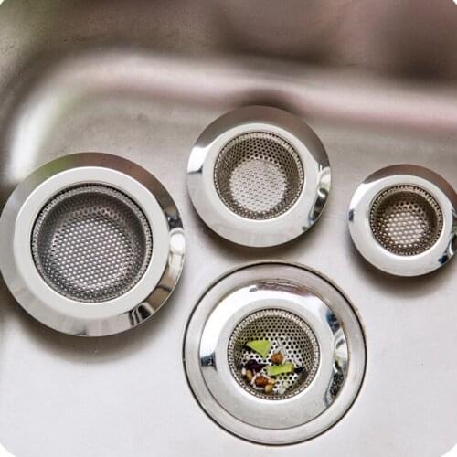 3Pcs Stainless Steel Bathtub Hair Catcher Stopper Shower Drain Hole Filter Trap Kitchen Metal Sink Strainer JS22