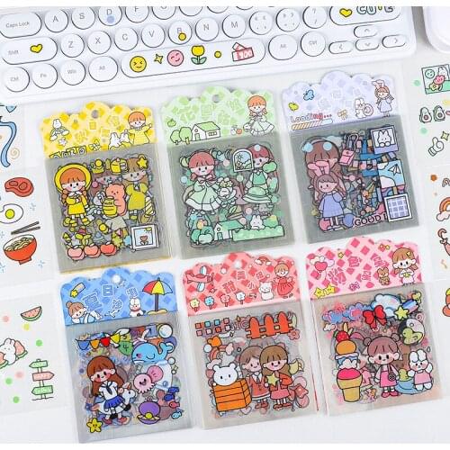 6packs/LOT meiniu daily series Creative decoration DIY adhesive stationery PET sticker