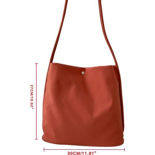 63HC Canvas Messenger Bag Women Soft Crossbody Shoulder Bags Student Office Lady Canvas Bag Pouch Casual Solid Color