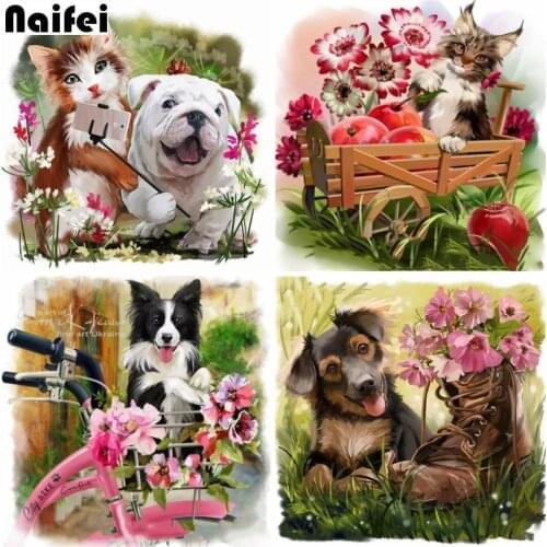 5D DIY Diamond Embroidery Sale Diamond Painting Dog and cat Animal Full Square/Round Rhinestone Picture Diamond Mosaic
