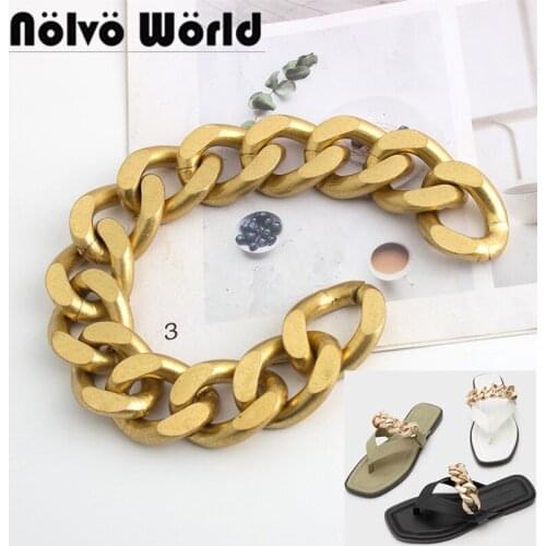 1-5 meters Aluminum 7mm thick 26mm width Satin gold chain Handbag chain accessories Aluminum chain