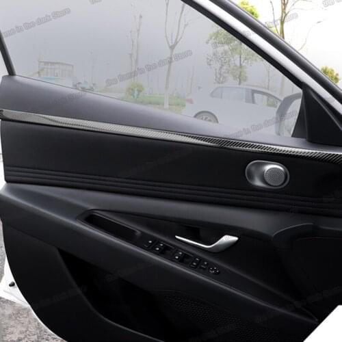 Lsrtw2017 Car Door Board Strip Trim Decoration for Hyundai Elantra 2021 2022 Interior Accessories Auto Styling Stainless Steel