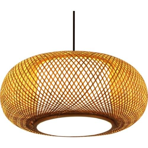 Handmade Bamboo Pendant Lamp Chinese Style Living Room Dining Room Pendant Lamp Garden Rattan Antique Lamp restaurant Decoration