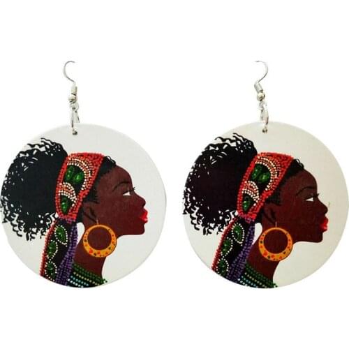 Big Wood African Rock Africa Fashion Lady Pattern Drop Earrings for Women Vintage Party Jewelry Retro Wooden DIY Ear Accessory
