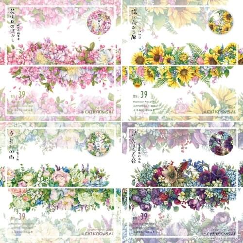 The Four Seasons Scenery Poetry Pet Floral Decorative Tapes