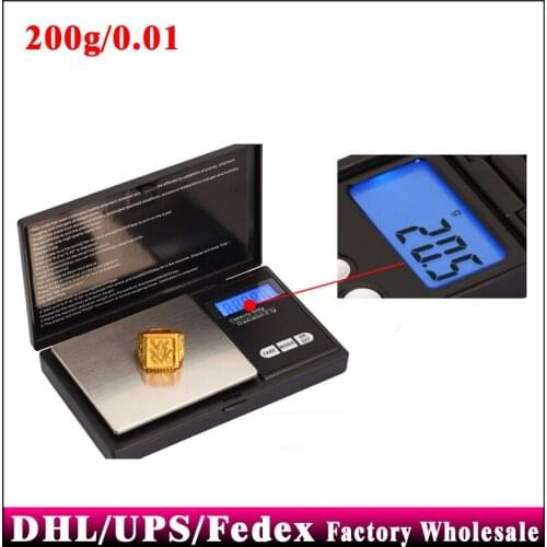 DHL/UPS/Fedex 50pcs/lot Scales 200g/0.01g Mini Electronic Balance Pocket Scale Gold Coin Jewelry Digital Scale CS
