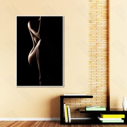 Modern Style Murals Frameles Poster Light and Shadow Nude Girl Home Residential Bedroom Decoration Living Room Canvas Painting