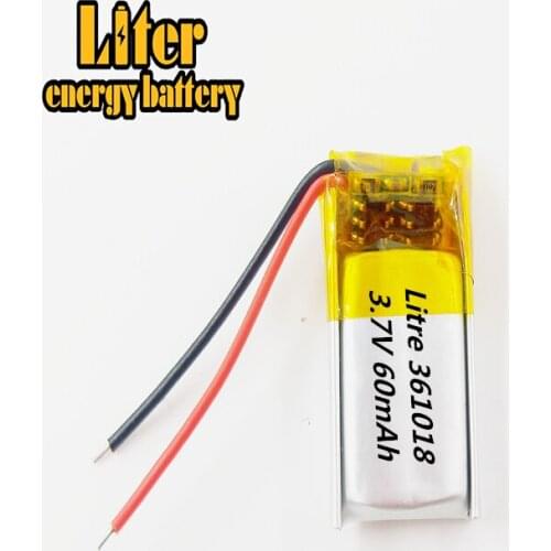 Best battery brand MP3 MP4 free shipping 3.7V lithium polymer battery 361018 60mAh Bluetooth Battery