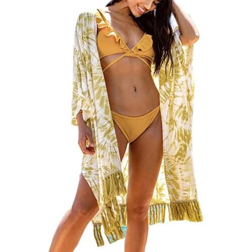 Fashion Loose Printed Fringed Sunscreen Shirt Bikini Long Blouse For Beach Vacation Women Best Sale-WT