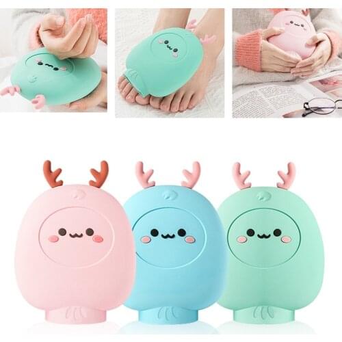 Cartoon Cute Deer Hand Warmer Portable Fawn Power Double Sided Warmth Winter Mini Hand Warmer Pocket Heating Small