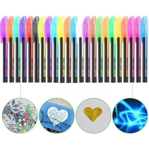 12pcs/lot Gel Pen Set Refills Metallic Pastel Neon Glitter Sketch Drawing Color Pen School Stationery Marker for Kids Gifts