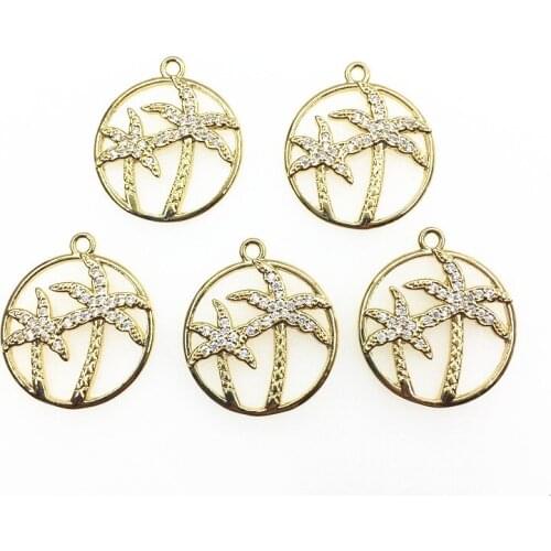 New Arrival! 26x23mm 30pcs Cubic Zirconia Coconut Tree Charm for Bracelet/Earrings Handmade DIY Parts,Jewelry Findings&Component