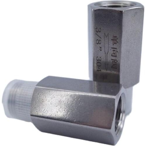 Free ship Check valve 1/4 3/8 1/2 inch male female thread SS304 stainless steel high temperature acid-proof one-way check valve