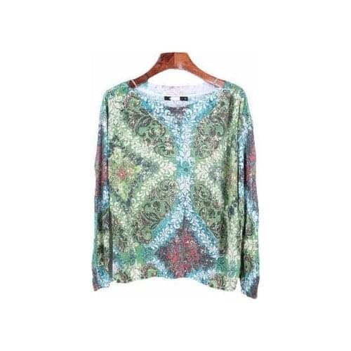 Spanish D original single end pure cotton embroidery long sleeve bottoming shirt