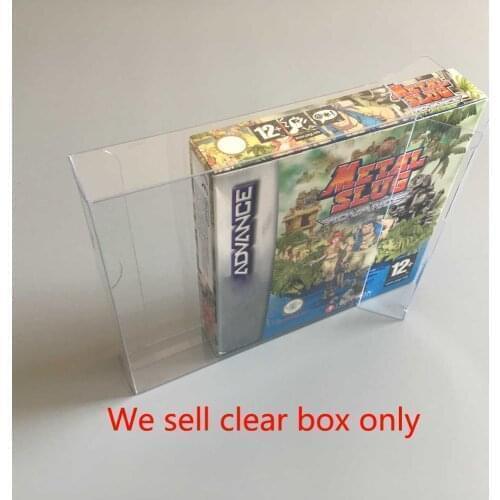 10PCS High quality transparent box For GBA US version game card Display plastic PET Protector collection storage protective box