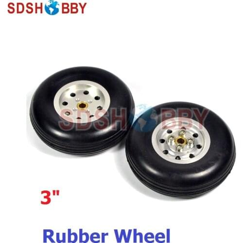 1pc 3in/78mm D78*H24*5mm Rubber Wheel with CNC Aluminum Hub for RC Airplane