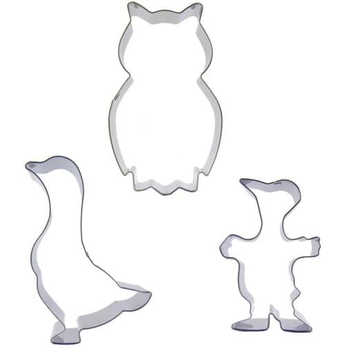 Owls, Ducks, Cartoon Duck shaped 3 piece biscuit cutting molds, baking tools, cake decorating soft candy tools