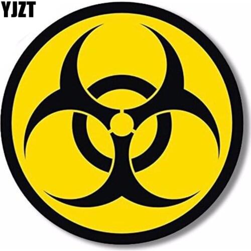 YJZT 12CM*12CM Amusing ZOMBIE WARNING BIOMARKERS Reflective Car sticker Motorcycle parts C1-7124