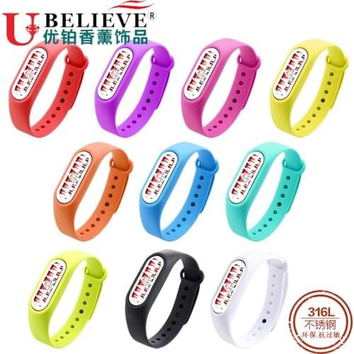 Ubelieve Diffuser Locket Silicone Bracelets Stainless Steel Aroma Locket Kids Adjustable Essential Oil Bangle Mosquito Repellent