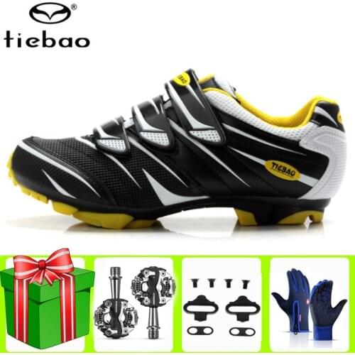 Tiebao Cycling Shoes MTB Mountain Bike Racing SPD Pedals Sneakers Men Self-Locking Athletic Riding Bicycle Bicicleta Carretera