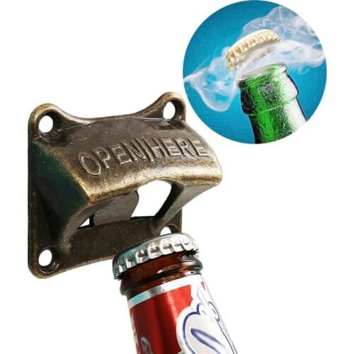 Vintage Bottle Opener Wall Mounted Wine Beer Opener Tools Bar Drinking Accessories Home Decor Kitchen Party Supplies