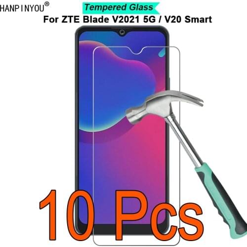 10 Pcs/Lot For ZTE Blade V2021 5G 6.52" 9H Hardness 2.5D Ultra-thin Toughened Tempered Glass Film Screen Protector Guard