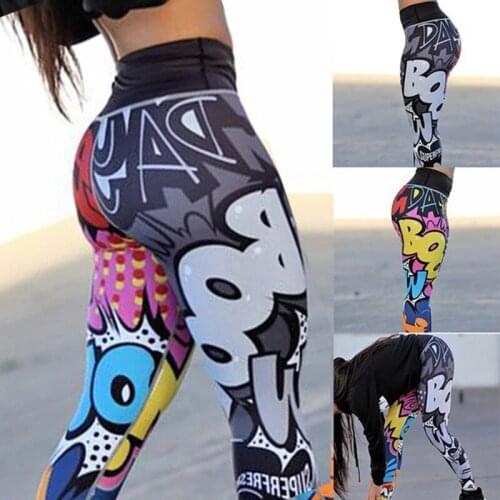 Women Yoga Pants 2020 High Waist Gym Leggings Sport Fitness Boom Printed Sportswear Trousers Push Up Hips Running Tights Women