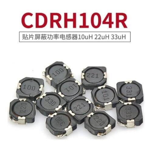 10PCS/lot SMD Power Inductors CDRH104R CD104R 10*10*4MM 2.2UH 3.3UH 4.7UH 6.8UH 10UH 22UH 33UH 47UH 68UH 100UH 150UH 220UH 330UH