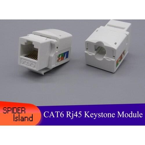 100pcs New CAT6 Network Module Information Network Module Computer Model RJ45 Keystone Jack unshielded Adpater for Wall Plate