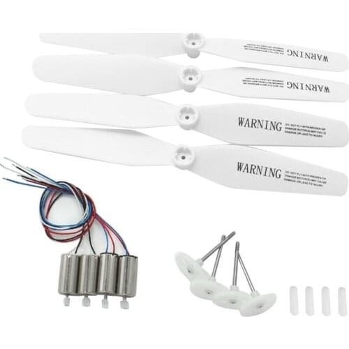 2 Pairs RC Drone Engine Motors with Gear Propellers Blades Protective Rings Spare Parts for SYMA X5UC/X5UW Quadcopter