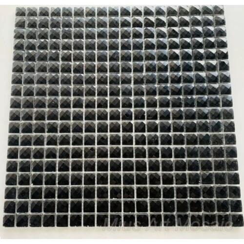 3D Black Mirror Crystal Glass Mosaic Tile