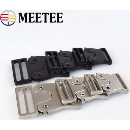 5pcs Meetee Metal Bag Quick Side Release Buckles 25/30/38mm Dog Collar Webbing Adjust Buckle Clothes Tactical Belts Accessories