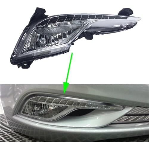 Car Fog Light For Hyundai Sonata 2013 2014 2015 Auto Turn Signal Daytime Running Lights Driving Fog Lamp