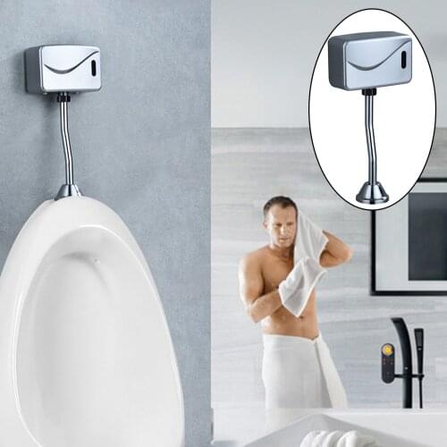 Touchless Urinal Flush Valve Toilet Wall Mounted Automatic Sensor Urinal Valve Water Saving for Men Hotel Bathroom Hose Control