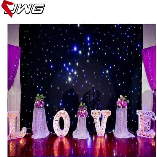 Free Shipping 4m*6m Led Star Cloth DJ Backdrops LED Star Curtain For Stage Wedding Decoration